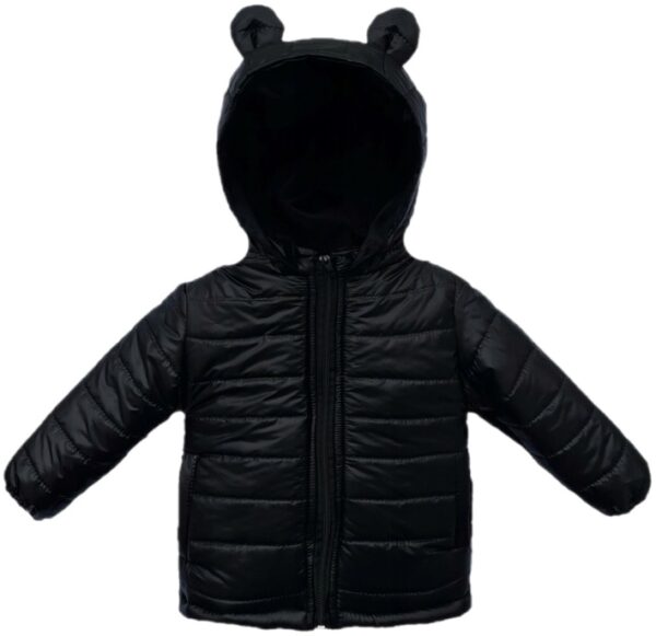 kurtka zimowa dziecięca dla dziewczynki czarna metaliczna pikowana